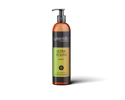 Lyfetrition Ultra Youth Serum | 12 oz Large Bottle | Anti Wrinkle Face Serum Hyaluronic Acid Wrinkle Reducing Formula For Face Topical Facial Serum For Flawless Skin Restores Boost Collagen