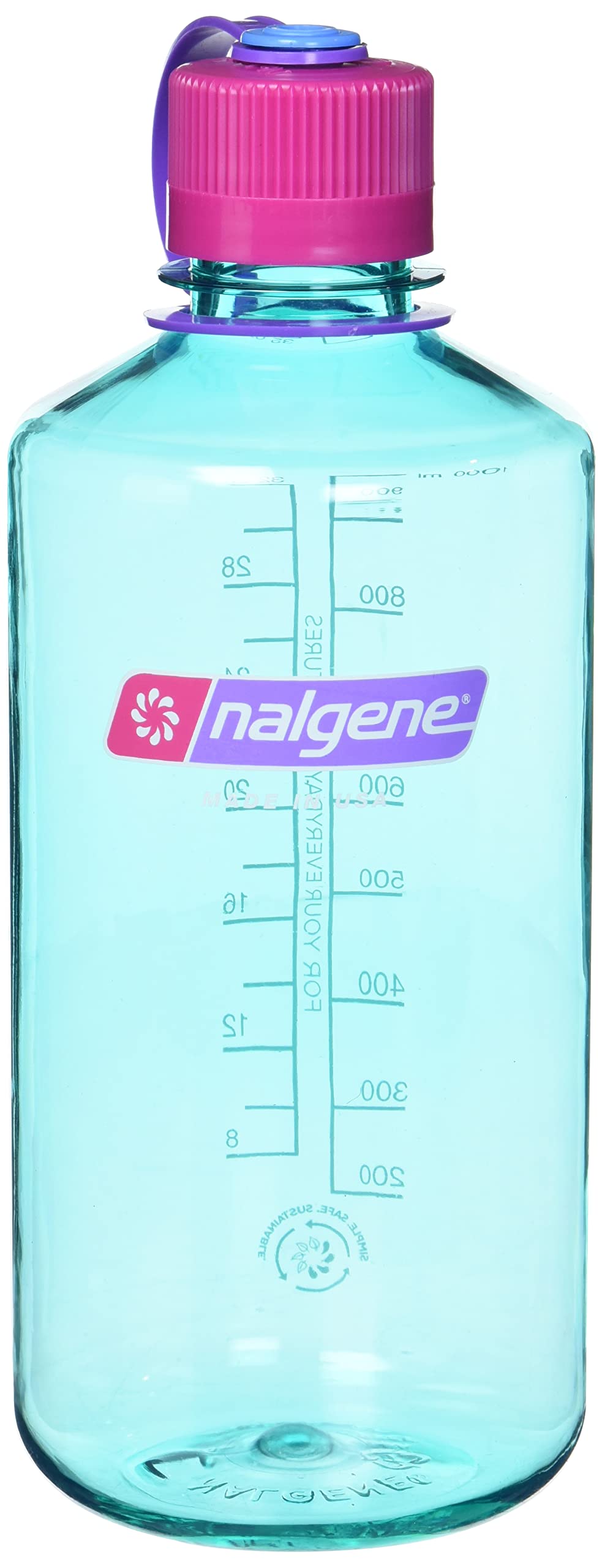 Nalgene Leak Proof Tritan BPA-Free Water Bottle - 32 oz Narrow Mouth - Made in the USA for Outdoor Use & Daily Hydration (Surfer)