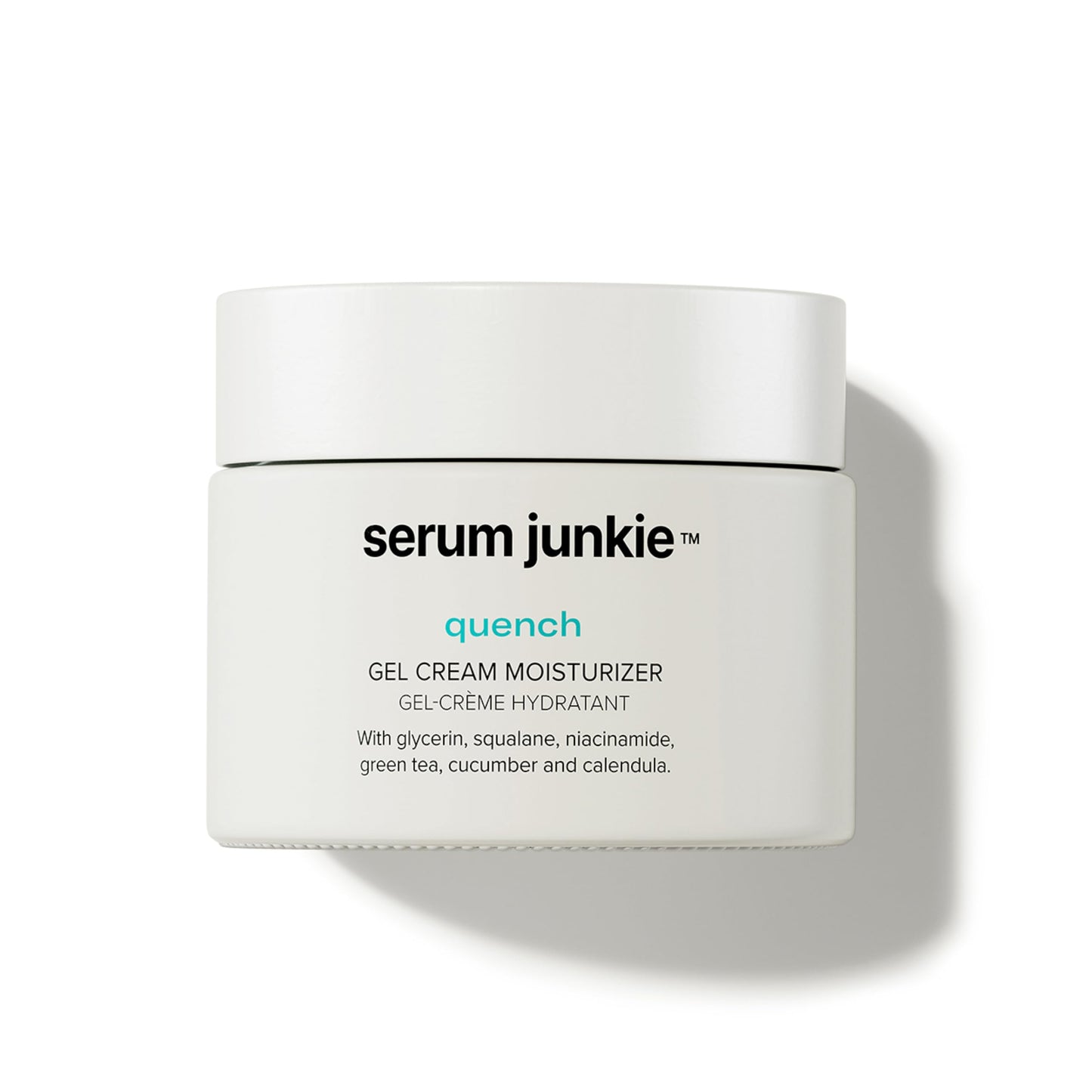 serum junkie QUENCH Lightweight Gel Cream Moisturizer with Glycerin, Niacinamide, Squalane, Green Tea, Cucumber, Calendula, Hydrating Barrier Support for Sensitive Skin, 1.7 fl oz
