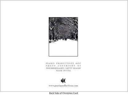 Psaris Productions Xmas Tree, Kids & Reindeer Christmas Cards Boxed With Envelopes Set of 12 Holiday Cards and 12 Envelopes. Made in USA