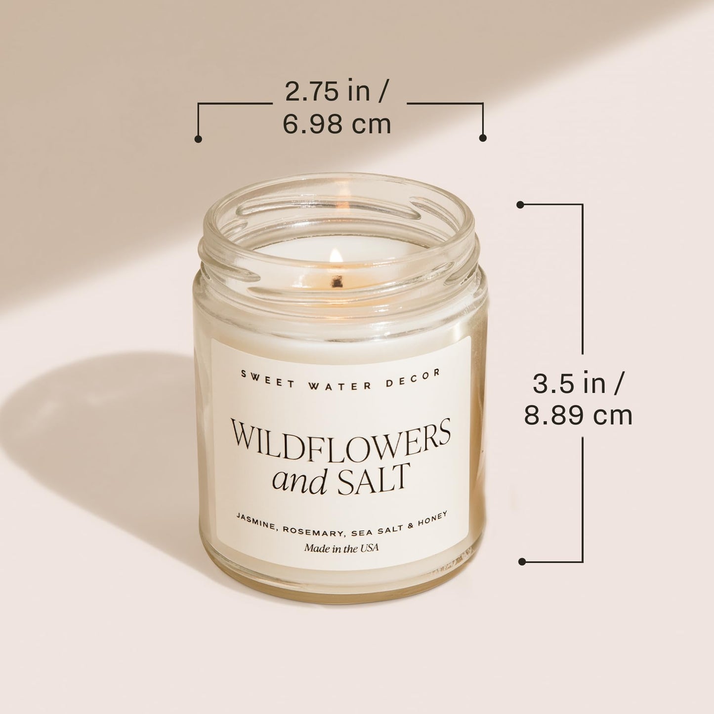 Sweet Water Decor Hot Cocoa and Peppermint Soy Candle - Chocolate, Peppermint, and Vanilla Holiday Scented Candles for Home - 9oz Clear Jar Candle with Gold Lid, 40+ Hour Burn Time, Made in The USA