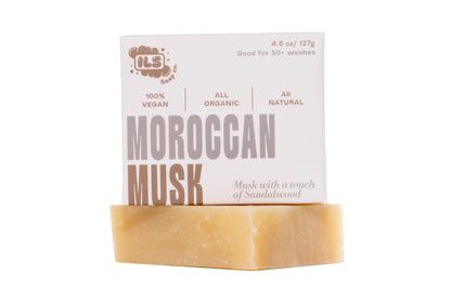 ILS Soap co - Moroccan Musk (Musk and a hint of Sandalwood) All Natural Bar Soap for All Skin Types - Plant Based, Cold Process and Handmade in the USA (single bar)