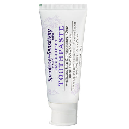 SprinJene Fluoride Free Toothpaste - Patented Natural Toothpaste with Black Seed Oil & Zinc - Made in The USA - Vegan Non Fluoride for Fresh Breath Preservative Free (1 Pack)