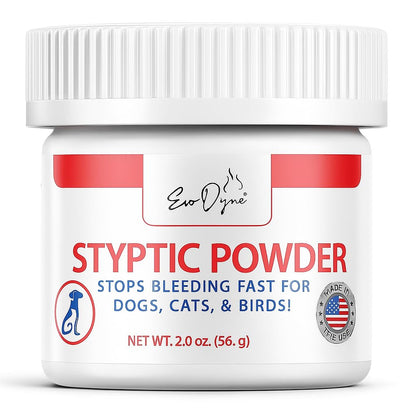 Styptic Powder for Dogs, Cats, and Birds (2 oz) by Evo Dyne | Fast-Acting Blood Stop for Pets | Quick Stop Bleeding Powder for Dog Nail Clipping, Grooming, Cuts and More (1-Pack)