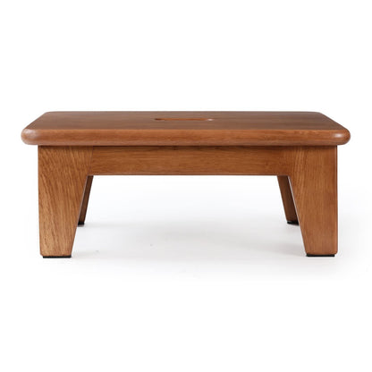 CONSDAN Step Stool for Bed - USA Grown Oak, Wooden Stool for Adults and Seniors, 6.5" High, Non-Slip Mat, No Assembly Needed, Solid Wood, Chocolate Color