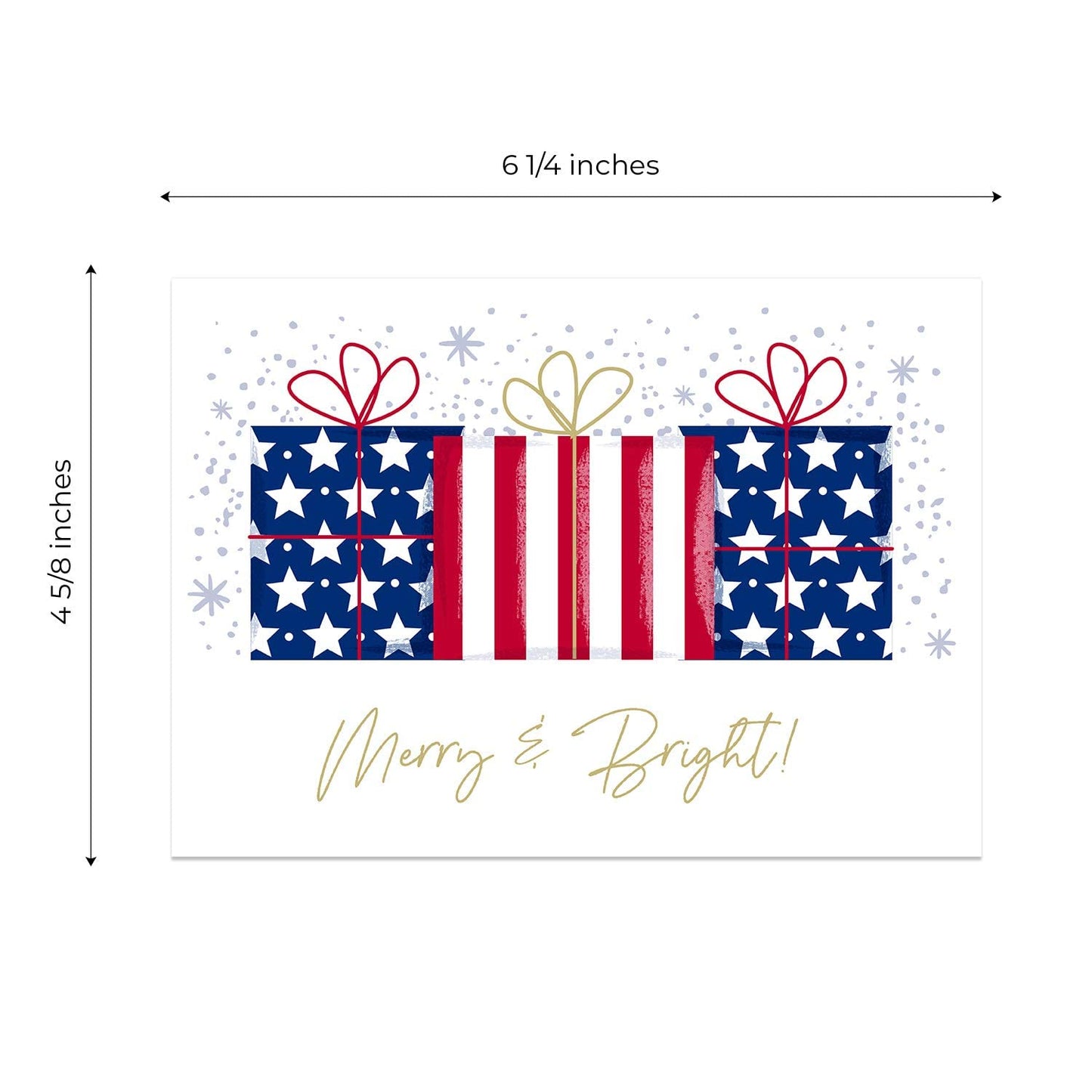 Patriotic USA Christmas New Years Cards / 24 Holiday Greeting Notecards And Envelopes/Four Seasonal American Designs/Made In The USA