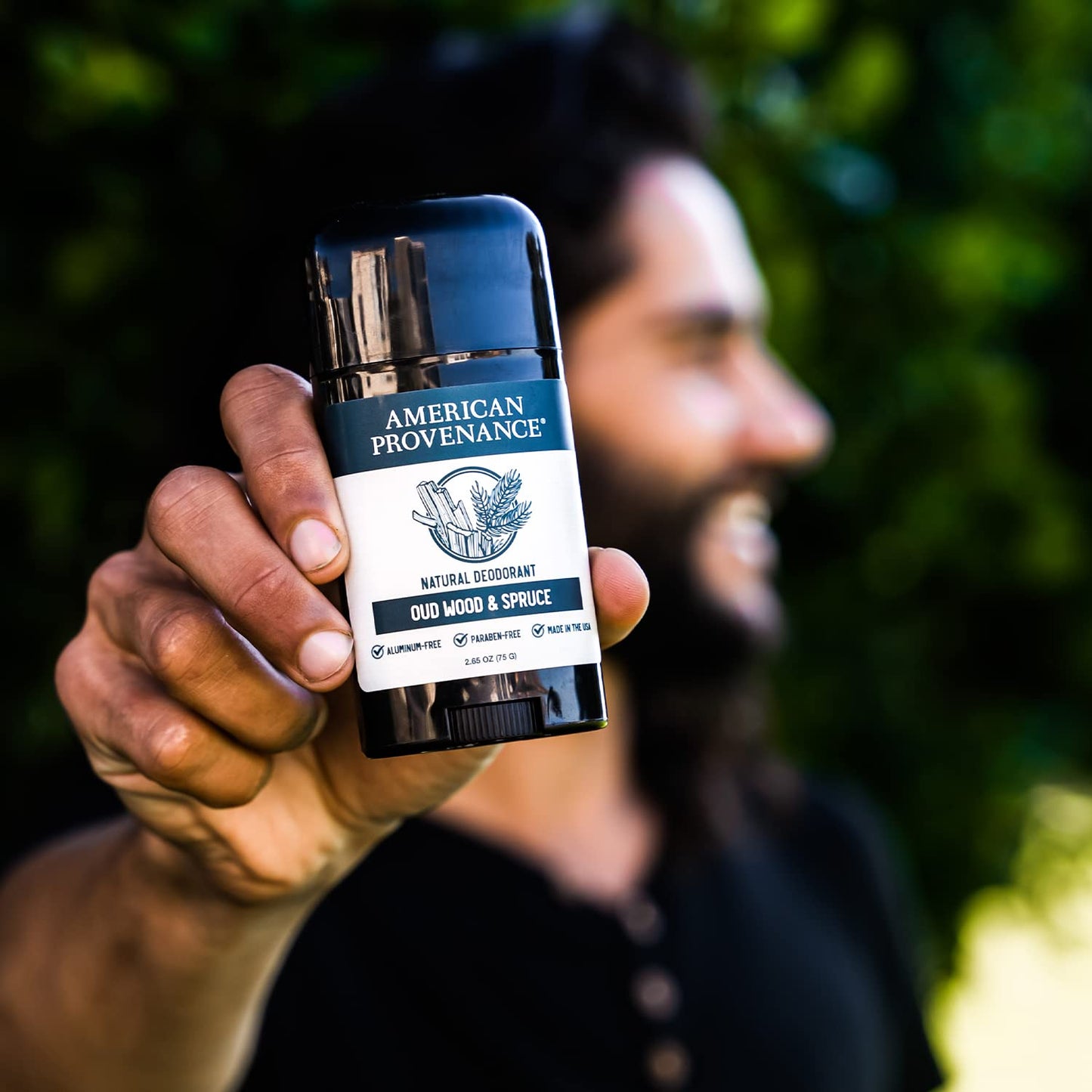 American Provenance Aluminum Free Natural Deodorant For Women and Men - Oud Wood and Spruce - 24 Hour Odor Protection - Cruelty Free - Made in the USA (1 pack)