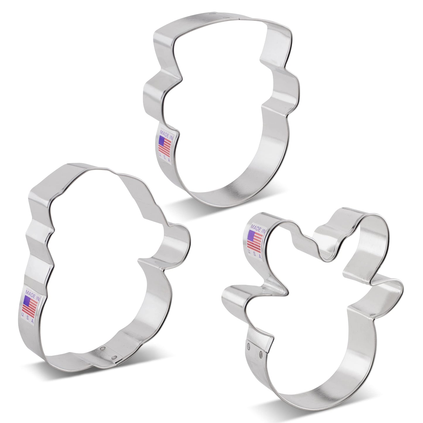 Ann Clark Cookie Cutters Faces of Christmas Cookie Cutters 3-Pc. Set Made in USA, Santa Face, Reindeer Face, Snowman Face