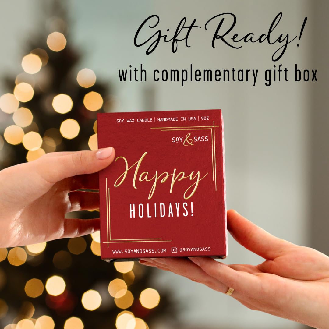 Gingerbread Candle, Christmas Candles Scented – ‘Gingerbread Cookies’ Soy Candle, w/Gingerbread, Cinnamon & Vanilla - Infused with Essential Oils I 9oz, 50Hr, Made in USA