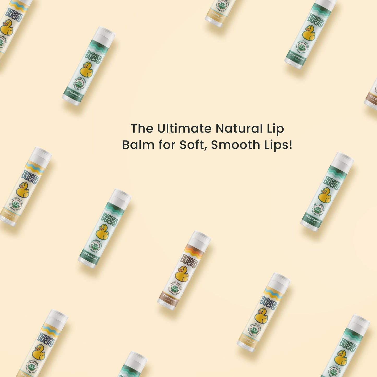 Rubber Ducky Sunscreen - Organic Lip Balm for Women, All Natural Lip Balm Stick with Vitamin E - Moisturizing & Hydrating Chap Stick for Dry Lips - Untinted and Non-Toxic Lip Care - Coconut, 3 Pack