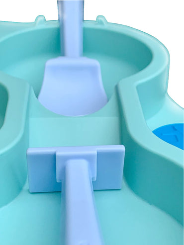 Constructive Eating Plate Made in USA | Constructive Baby | Kids Dinnerware Set, Teal Truck Plate | Divided Suction Plates for Toddlers – Made with Materials Tested for Safety