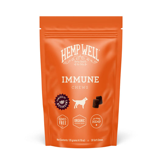 Hemp Well Immune - Allergy Support Dog Soft Chews - Long Lasting Relief for Seasonal Dog Allergies and Itching - Supports Healthy Skin and Immune System - Gut Health - Organic (30)