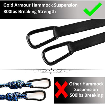 Gold Armour Camping Hammock - Portable Hammock Single Hammock Camping Accessories Gear for Outdoor Indoor Adult Kids, USA Based Brand (Green)