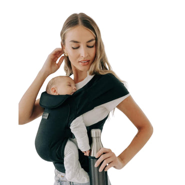 Tushbaby Pearl Newborn Carrier – Ergonomic Wrap for Newborns 8-20 lbs – Hands-Free Baby Carrier with Storage, Bottle Holder & Wipe Attachment – Soft, Breathable Fabric & Adjustable Fit – Easy On/Off