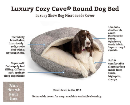 Snoozer Luxury Orthopedic Cozy Cave Pet Bed, Showdog Collection, Extra Large – Merlin Pewter