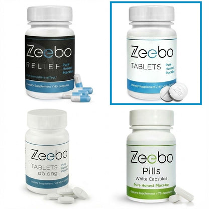 Zeebo Placebo Pills - Choose Tablet or Capsule Form (Tablets)