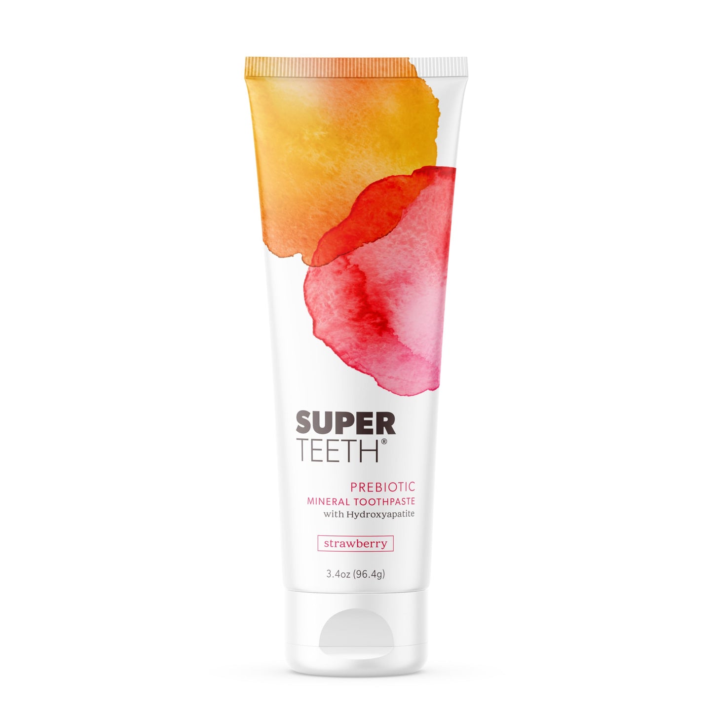 SuperTeeth Prebiotic Mineral Toothpaste for Adults and Kids | Antiplaque | Hydroxyapatite | Fluoride Free | SLS Free | Remineralizing | Oral Care | Made in USA | Strawberry