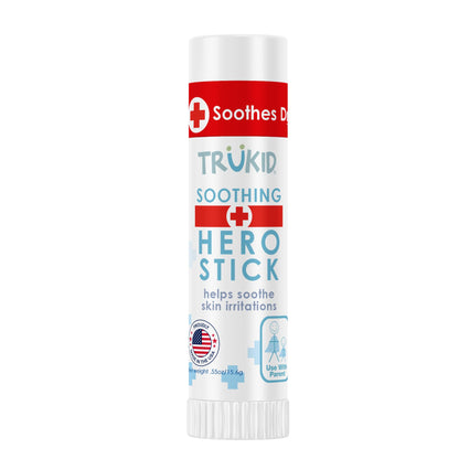 TruKid Hero Stick – Bug Bite Itch Relief for Kids, Toddlers, Baby Travel Essential & Diaper Bag Must-Have, Natural Soothing Boo Boo Stick Anti Itch Balm for Mosquito Bites 0.55oz