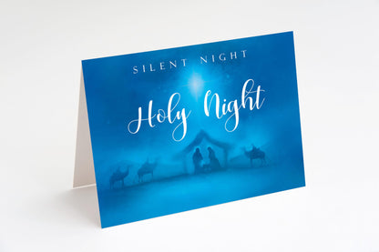 JBH Creations Silent Night Religious Christmas Card with Scripture - Pack of 24