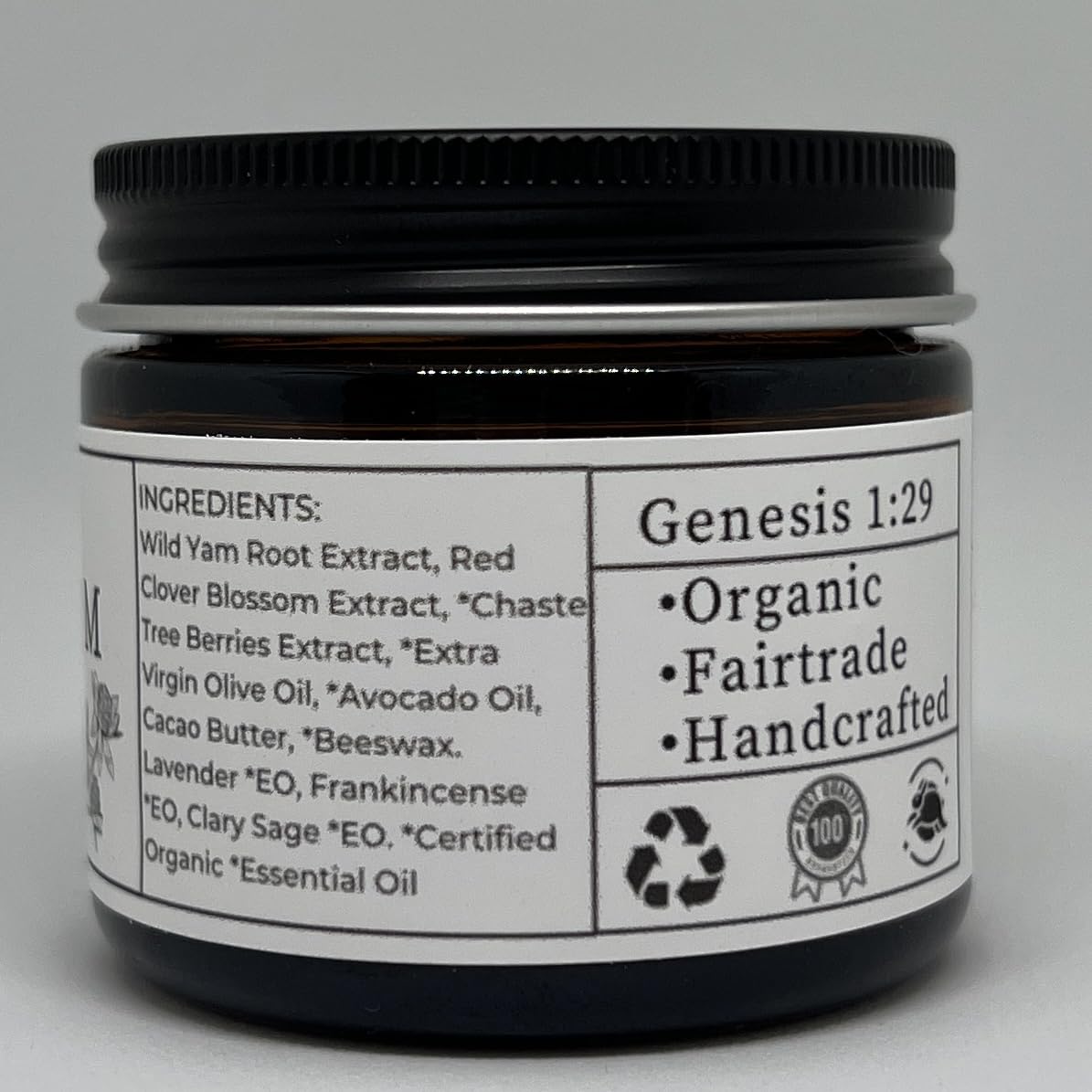 Faith and Grace Organics Organic Enriched Wild Yam Cream, All Natural Made in the USA