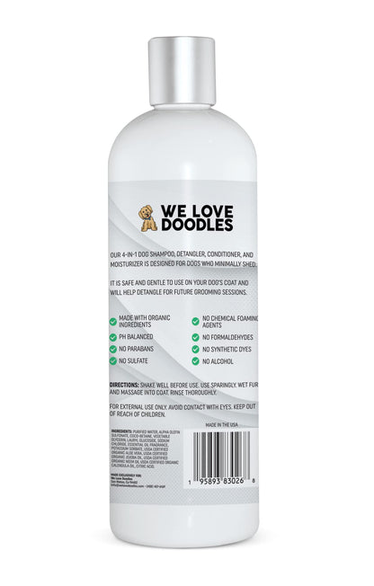 USDA Organic Dog Shampoo, Conditioner & Detangler - Best Shampoo for Goldendoodles, Poodles & Doodles - for Matted Pet Hair - Sensitive Skin Shampoo for Puppies - Made in The USA, 16OZ (Lavender)