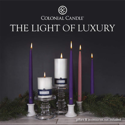 Colonial Candle 12 Inch Unscented Advent Candle Set (Set of 4), Virtually Dripless Taper Candles, Premium Wax with Cotton Wick, Up to 10 Hour Burn - Made in The USA