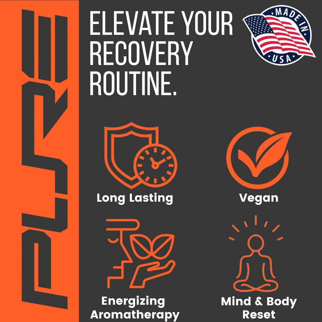 Pure Energizing Sport Shower Steamers - Natural Orange and Tea Tree Essential Oils, Made in USA, Energy Boost for Athletes, Best Relaxing Birthday Gift Set for Stress Relief, Recovery and Self Care