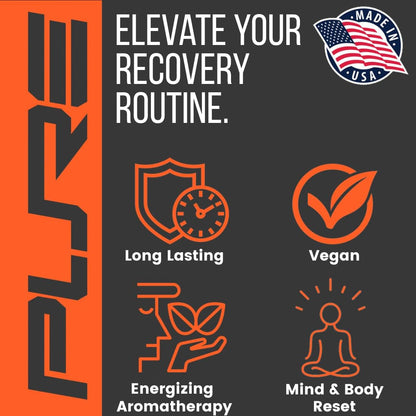 Pure Energizing Sport Shower Steamers - Natural Orange and Tea Tree Essential Oils, Made in USA, Energy Boost for Athletes, Best Relaxing Birthday Gift Set for Stress Relief, Recovery and Self Care