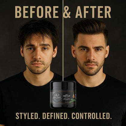 Ryan James Hair Styling Clay for Men – Premium Hair Clay with Natural Finish, Non-Greasy, Fresh Scent – Hair Strengthening & Moldable Styling Clay for Textured, Healthy-Looking Hair Made in USA
