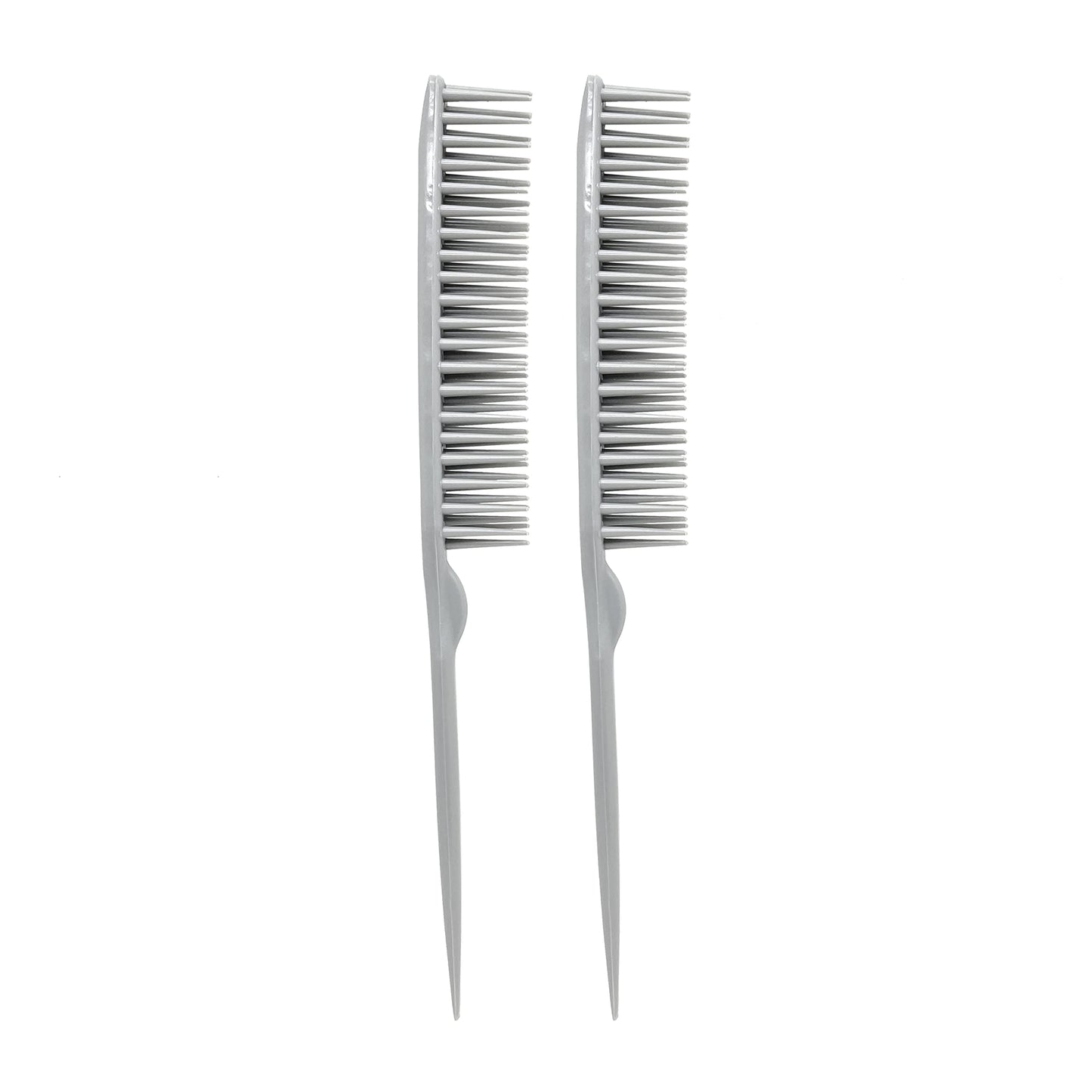 Allegro Combs 60 Parting Three Row Combs Salon Hairstylist Hairdresser Detangle Combs For Natural Hair And Wigs For Curly Hair Made In The Usa 2 Pcs. (Grey)
