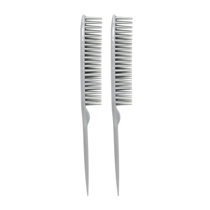 Allegro Combs 60 Parting Three Row Combs Salon Hairstylist Hairdresser Detangle Combs For Natural Hair And Wigs For Curly Hair Made In The Usa 2 Pcs. (Grey)