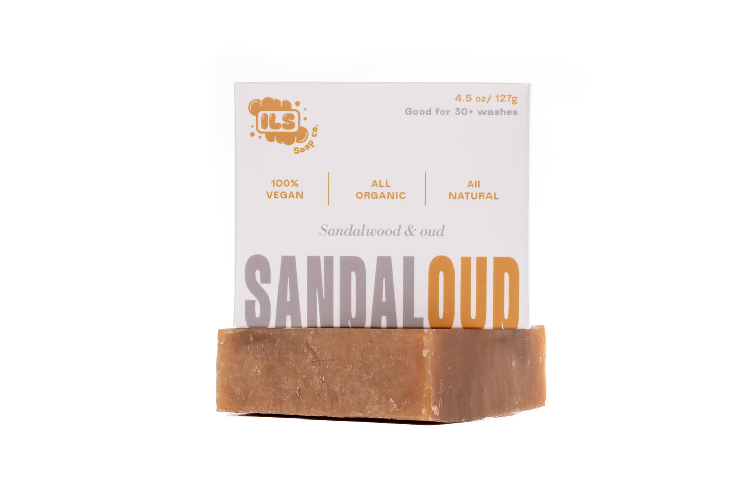 ILS Soap co - SandalOUD (Sandalwood and Oud) - Made in USA - All Natural Bath Soaps for All Skin Types - Plant Based, Cold Process and Handmade