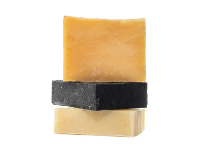 ILS Soap co - Self Love (Unscented Shea/Activated Charcoal/Tea Tree and Mint) All Natural Bar Soap for All Skin Types - Plant Based, Cold Process and Handmade in the USA (3 Pack)