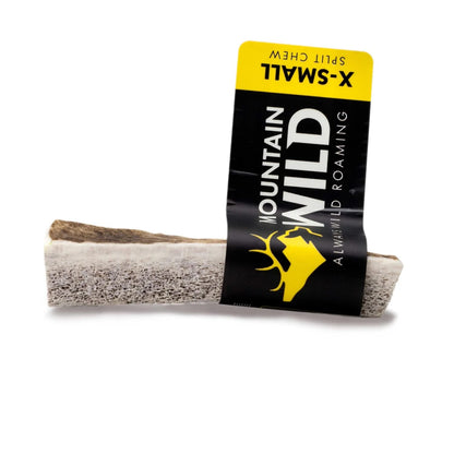 MOUNTAIN WILD Split Elk Antler Dog Chews for Aggressive Chewers – Naturally-Shed, Long-Lasting, Odorless, Mineral-Rich – No Fillers, No Preservatives – Supports Dental Health – Small Breeds (X-Small)