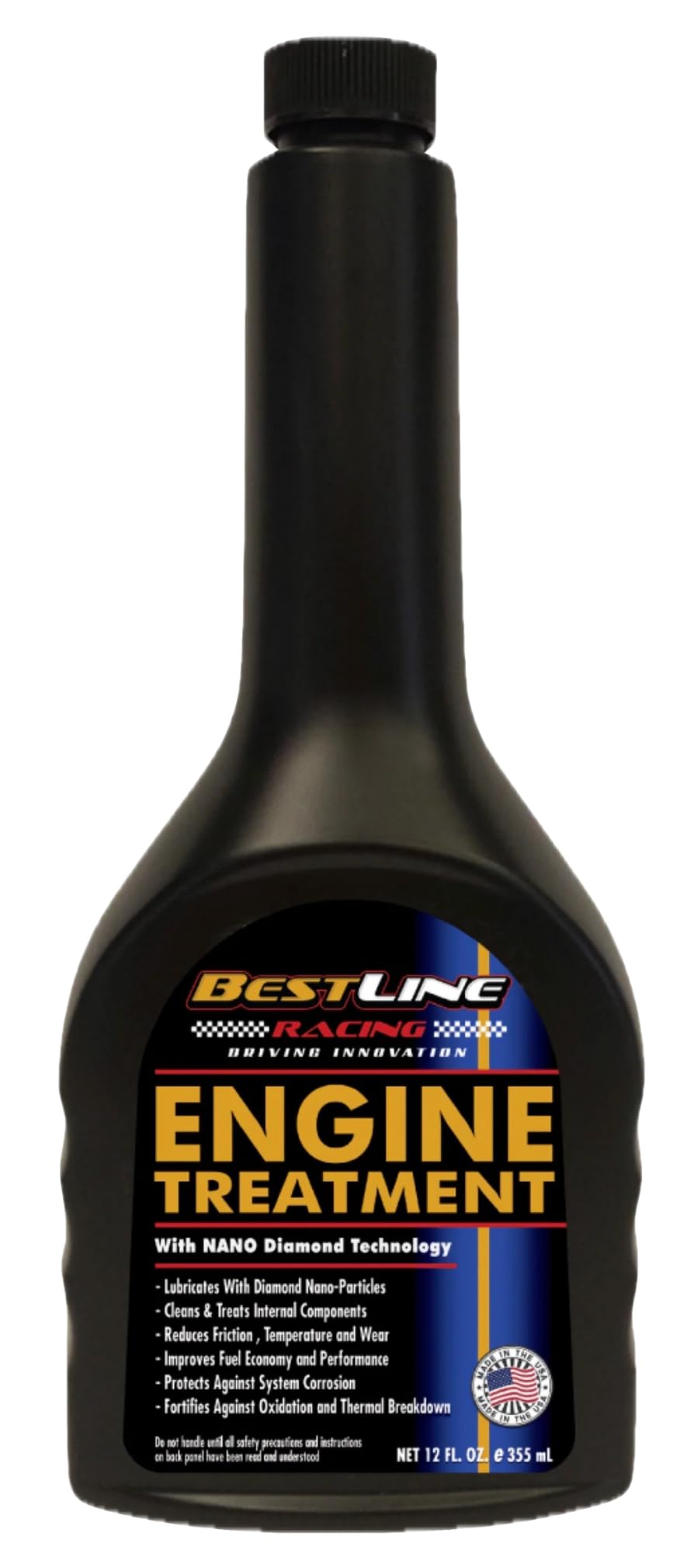 BestLine Racing - Engine Oil Additive for all Gas & Diesel Engines - Reduces Wear, Noise, Vibration - Boosts Fuel Economy & Horsepower - Made in the USA, Treats 5-quarts of oil.
