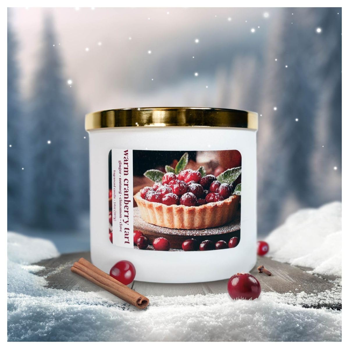 Colonial Candle Holiday Scented Candle, Warm Cranberry Tart, 14 oz - Made in The USA