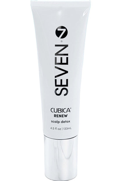 SEVEN Haircare CUBICA RENEW Scalp Detox Haircare Exfoliator Pre-Shampoo Deep Conditioning Hair Mask Treatment for Dry Damaged Hair with Eucalyptus, Charcoal, Kaolin & Papaya, Made in USA, 4.5 oz