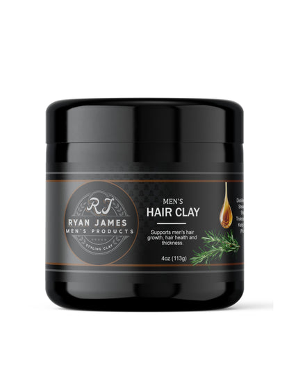 Ryan James Hair Styling Clay for Men – Premium Hair Clay with Natural Finish, Non-Greasy, Fresh Scent – Hair Strengthening & Moldable Styling Clay for Textured, Healthy-Looking Hair Made in USA