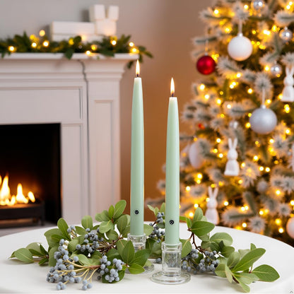 Colonial Candle 10 Inch Bayberry Scented Taper Candle, Virtually Dripless, Premium Wax with Cotton Wick, Pack of 2, Up to 10 Hour Burn - Made in The USA