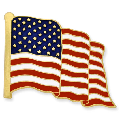 PinMart's 4 Pack Made in the USA American Flag Enamel Lapel Pins