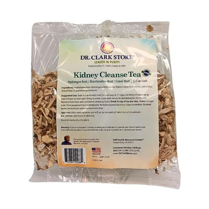 Dr. Clark Dietary Supplement - Kidney Cleanse Tea Bags Supports Kidney Function & Expulsion Kidney Stones - Hydrangea, Marshmallow Root & Gravel Root - 3 Bags per Pack