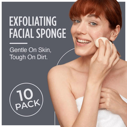 HartFelt Regular Exfoliating Facial Sponge for Face - Daily Cleansing Face Scrubber - Buf Dirt Away with Puf Styled Reusable Face Pads for Removing Makeup, Dirt, and Dead Skin - Made in USA