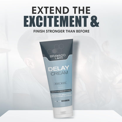 Bravado Labs Delay Cream for Men – Stay Hard and Last Longer in Bed - Retardantes para Caballeros – Long Lasting Personal Gel – Gentle Formula – Discreet - Fast-Absorbing Cream - Made in USA - 1oz