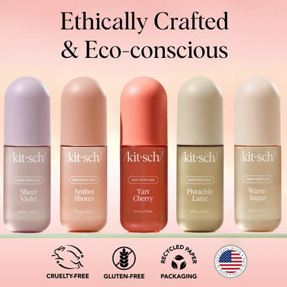 Kitsch Tart Cherry Hair Perfume for Women - Hair Spray & Body Mist - Clean, Deodorizing & Patented Odor-Eliminating Technology - Freshen Hair, Body & Pillows - Fruity Gourmand Scent & Vanilla - 50ml