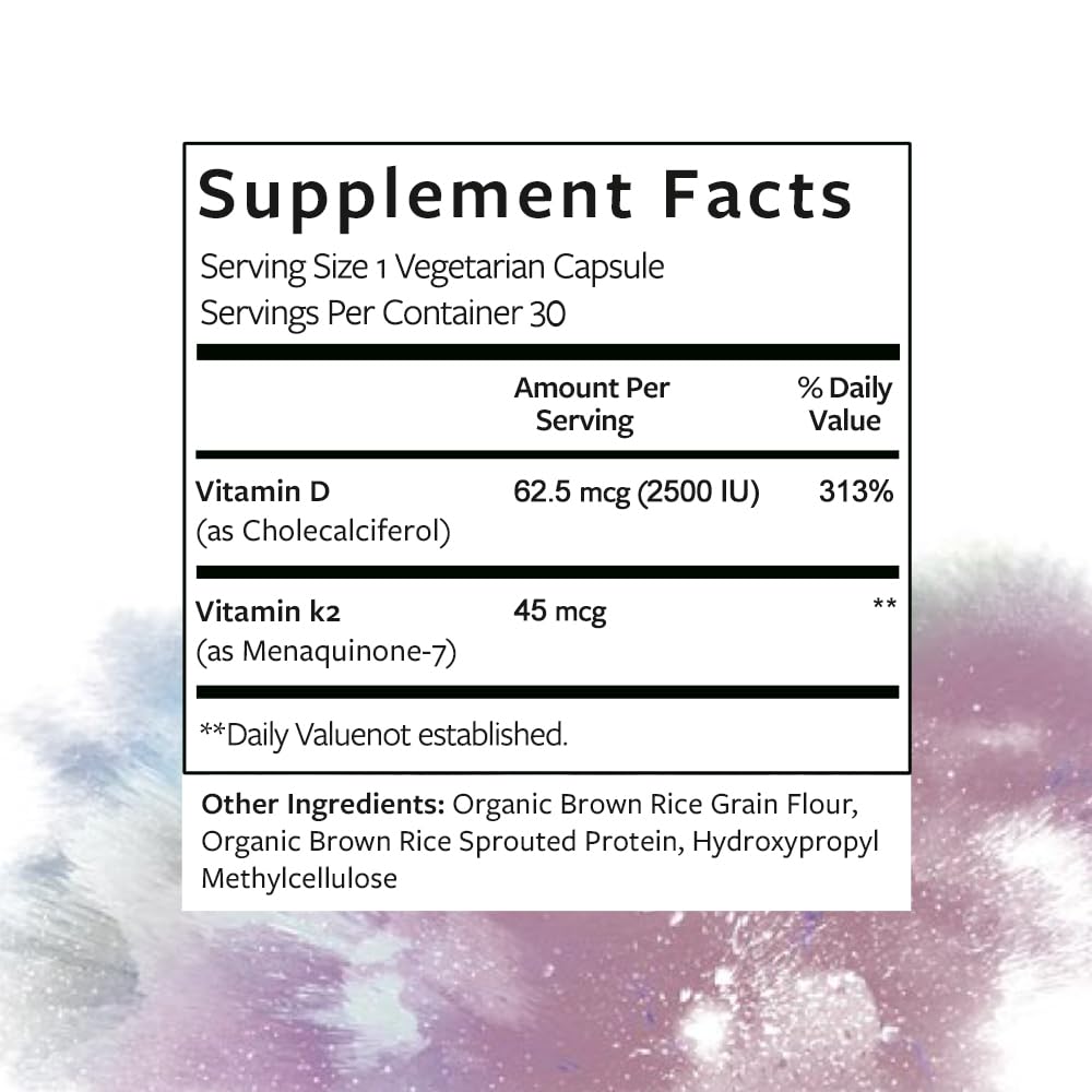 Clean Program Vitamin D3 K2 - Vegan D3 Plus K2 Capsules for Bone Health, Mood & Immune Support, Non-GMO, Gluten-Free, Soy & Dairy-Free, Rapid Vitamin Replenishment, 30 Count