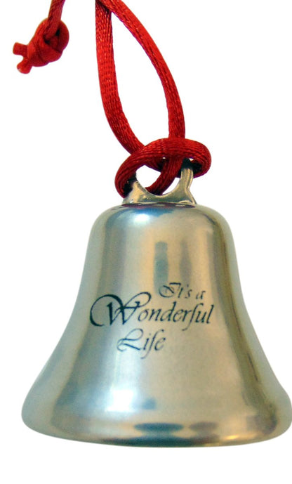 It's A Wonderful Life Christmas Ornament Bell on Ribbon Gift Boxed Movie Souvenir Steel Metal Keepsake Decoration Made in The USA