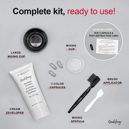 Godefroy Barbers Choice 3 Application Beard and Mustache Dye For Men, 6 weeks of Cover For Gray Facial Hair, Jet Black