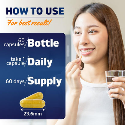 Vitamatic Berberine Supplement 500mg - 60 Vegetable Capsules - Made in The USA - Gluten Free - Non-GMO (1 Bottle)
