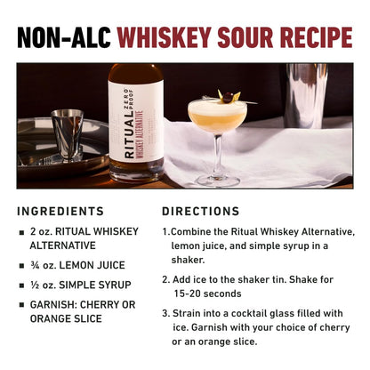 RITUAL ZERO PROOF Whiskey Alternative | Award-Winning Non-Alcoholic Spirit | 25.4 Fl Oz (750ml) | Only 5 Calories | Sustainably Made in USA | Make Delicious Alcohol Free Cocktails