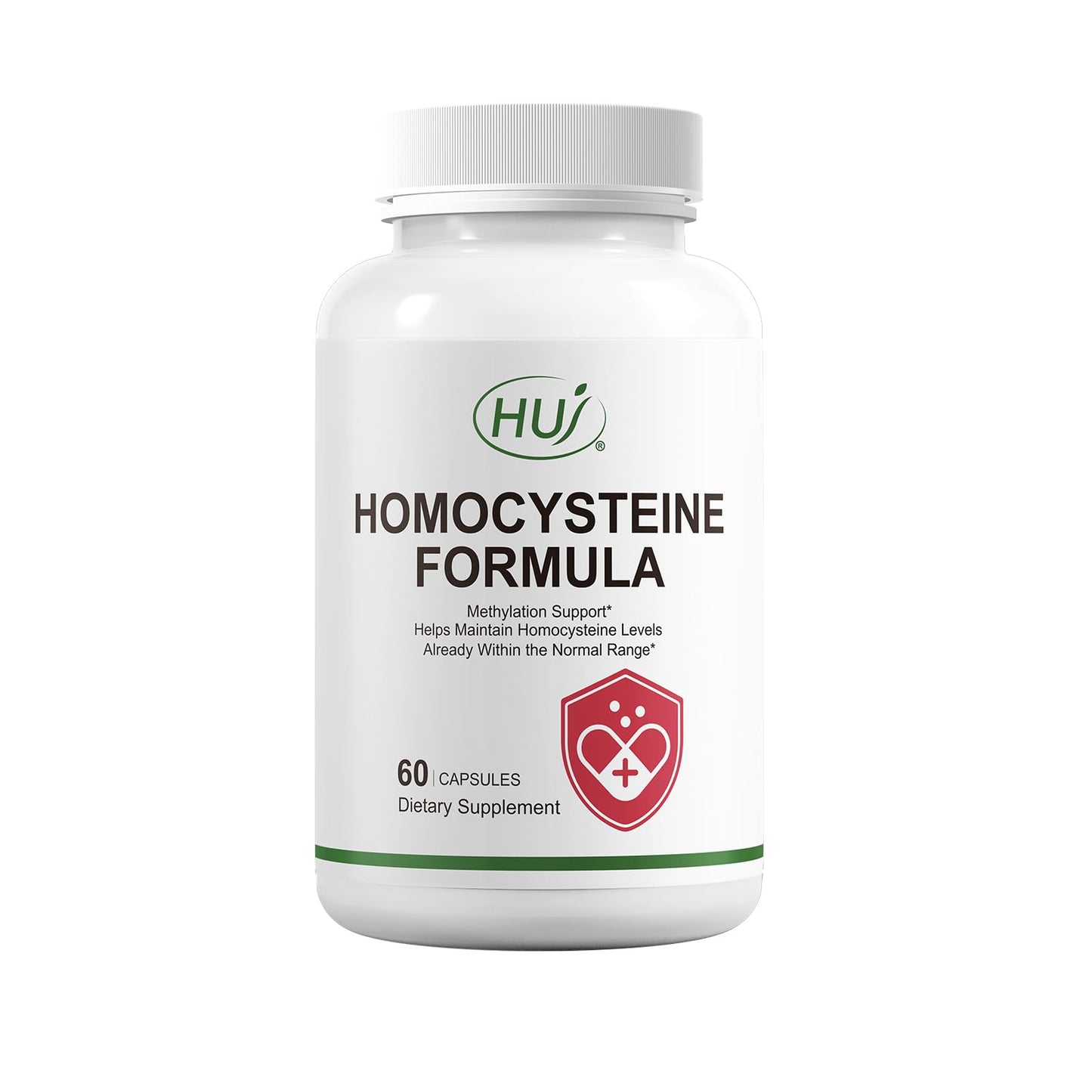HUJ Homocysteine Formula Supplement - with B2, B12, Folate & Betaine HCl - for Homocysteine Metabolism & Methylation Support*- 60 Capsules